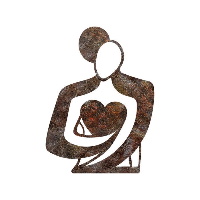 Wallity Rusty Hug Escultura de Pared de Metal Antiquation